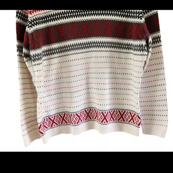 Talbots Womens XL Cotton Cashmere Fair Isle Sweater Ski Pullover - Picture 3 of 8